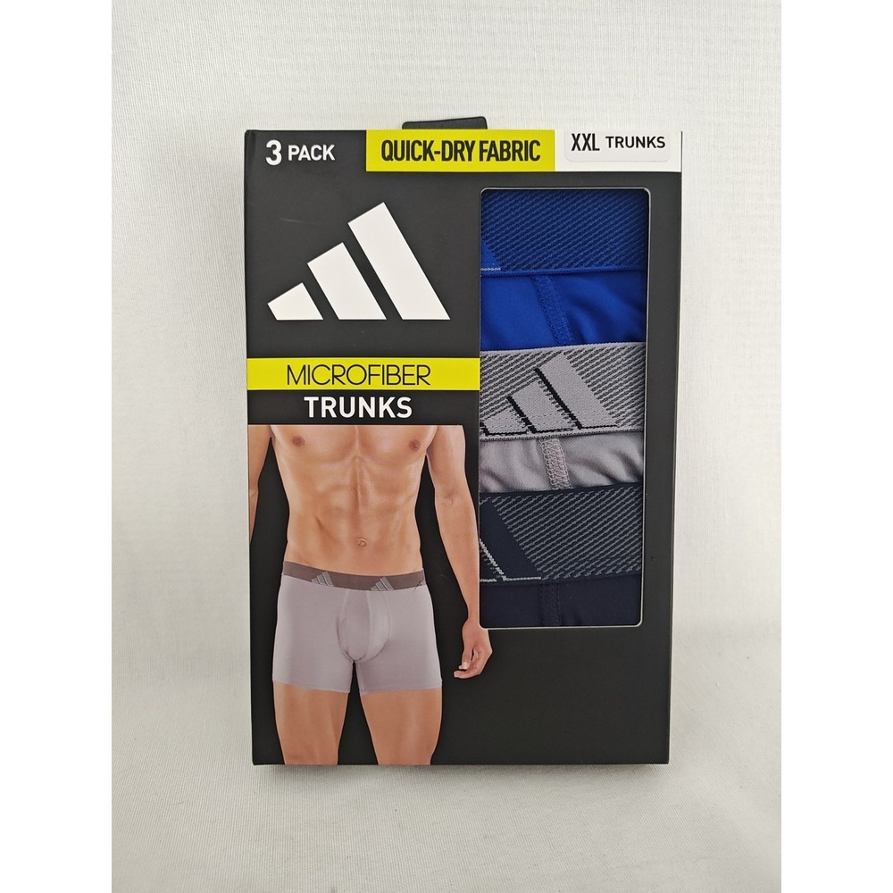 NEW! Adidas Men's XXL 40-46 Performance Boxer Brief Underwear 3-pack NWT